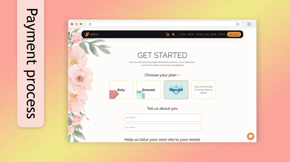 Wedz Website Payment Process